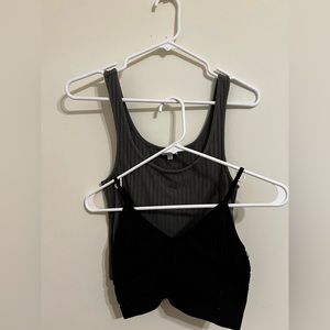Set of 2 Ribbed Crop Tops